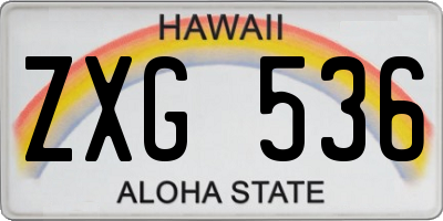 HI license plate ZXG536