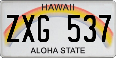 HI license plate ZXG537