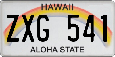 HI license plate ZXG541