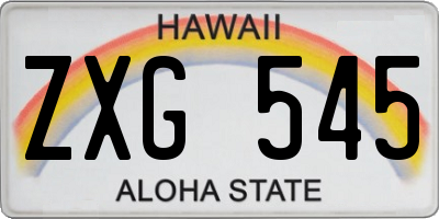 HI license plate ZXG545