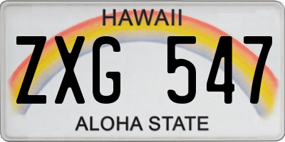 HI license plate ZXG547