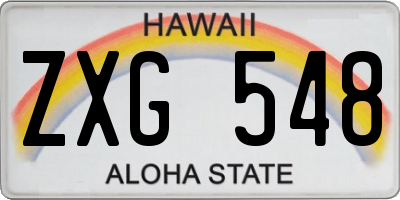 HI license plate ZXG548