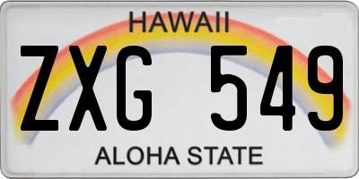 HI license plate ZXG549