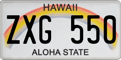 HI license plate ZXG550