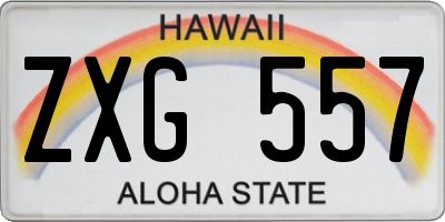 HI license plate ZXG557