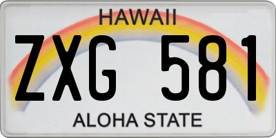 HI license plate ZXG581