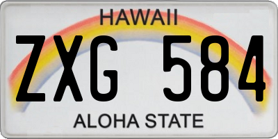 HI license plate ZXG584