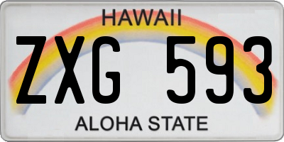 HI license plate ZXG593