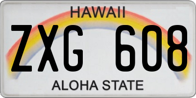 HI license plate ZXG608