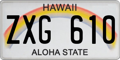 HI license plate ZXG610