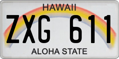 HI license plate ZXG611