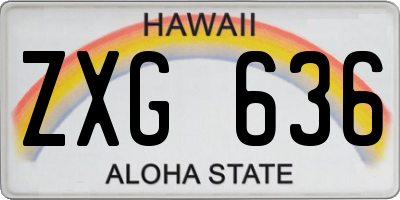 HI license plate ZXG636