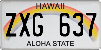 HI license plate ZXG637
