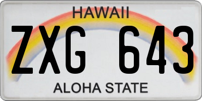 HI license plate ZXG643