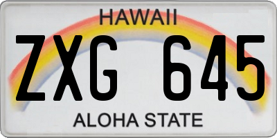 HI license plate ZXG645