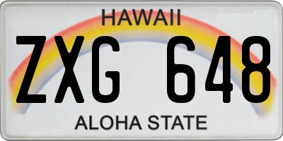 HI license plate ZXG648