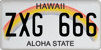 HI license plate ZXG666
