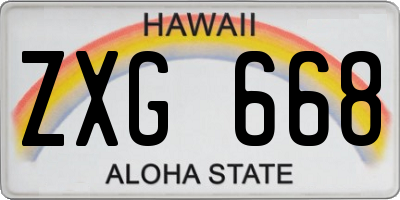HI license plate ZXG668