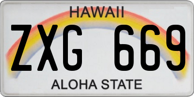 HI license plate ZXG669