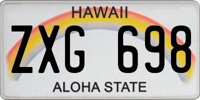 HI license plate ZXG698