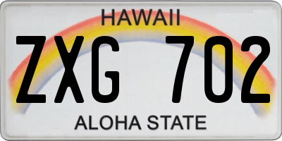 HI license plate ZXG702