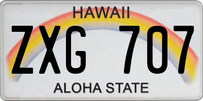 HI license plate ZXG707