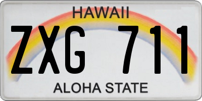 HI license plate ZXG711
