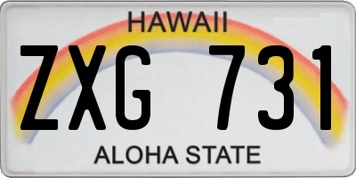 HI license plate ZXG731