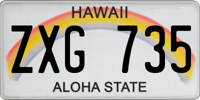 HI license plate ZXG735