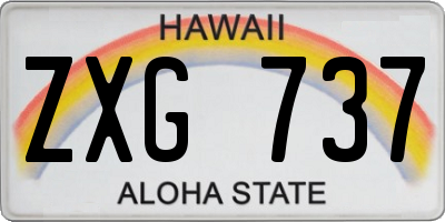 HI license plate ZXG737