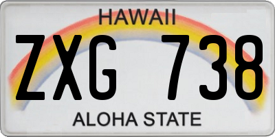 HI license plate ZXG738