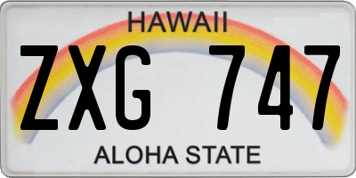 HI license plate ZXG747