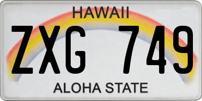 HI license plate ZXG749