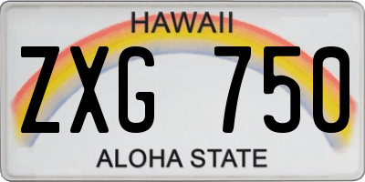 HI license plate ZXG750