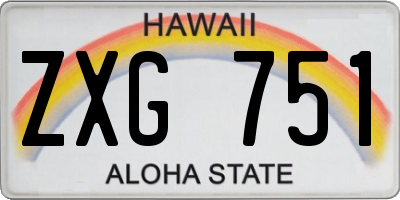 HI license plate ZXG751