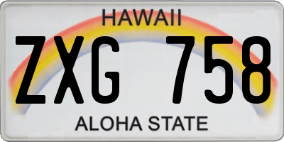 HI license plate ZXG758