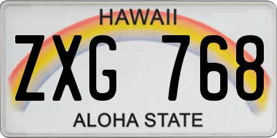 HI license plate ZXG768