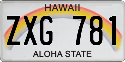 HI license plate ZXG781