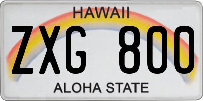 HI license plate ZXG800