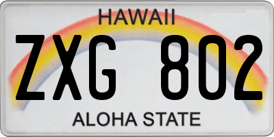 HI license plate ZXG802