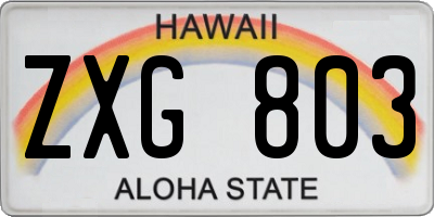 HI license plate ZXG803