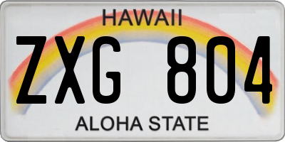 HI license plate ZXG804