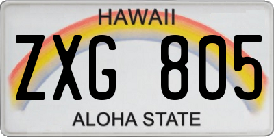 HI license plate ZXG805