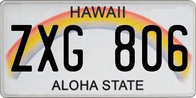 HI license plate ZXG806