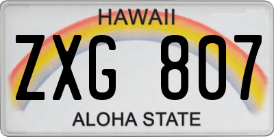 HI license plate ZXG807