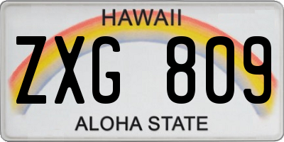 HI license plate ZXG809