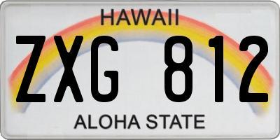 HI license plate ZXG812