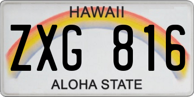 HI license plate ZXG816