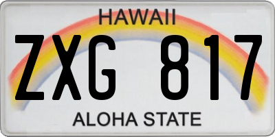 HI license plate ZXG817