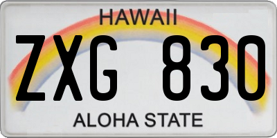 HI license plate ZXG830
